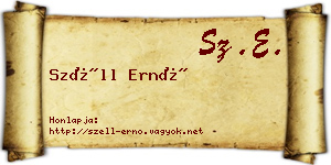 Széll Ernő névjegykártya